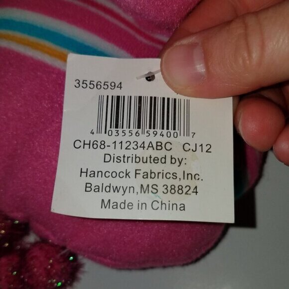 NWT Hancock Fabrics Plush Decoration Christmas Tree Bubble Elf Pink Green White - Picture 5 of 6